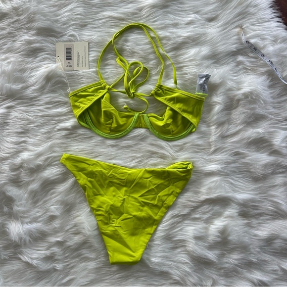 NWT Mara Hoffman Mazlyn Top and Reva Bottoms in Beat Green Neon Green - Picture 6 of 9